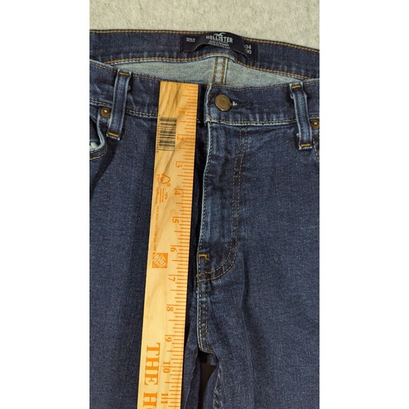 HOLLISTER Men‎ Jeans 34x28 Slim Straight Epic Flex Preppy Dark Wash Denim - Picture 7 of 10